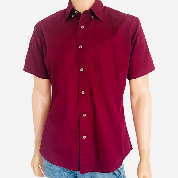 DOC& Amelia Maroon formal button down shirt NWOT Men’s S - Picture 1 of 16